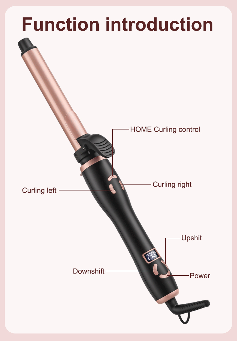 Professional Dual‑Size LCD Digital Display Curling Iron
